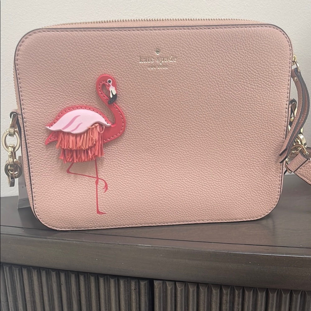 Kate Spade Pink Crossbody Bag with Flamingo Design